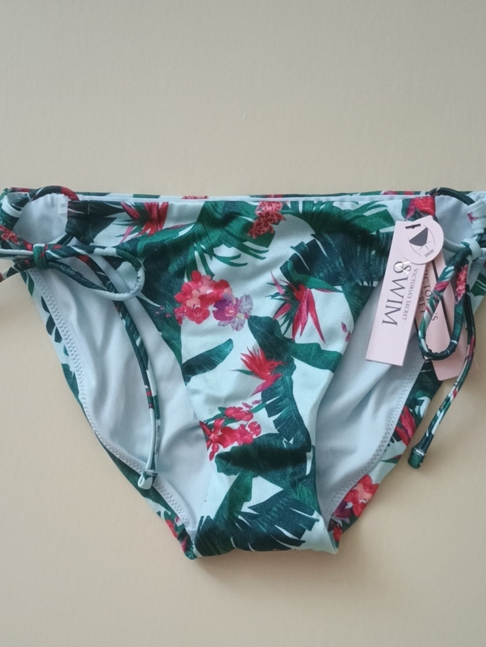 Victoria's Secret Swim Bottoms Blue Palm Print XS NWT - Picture 4 of 8
